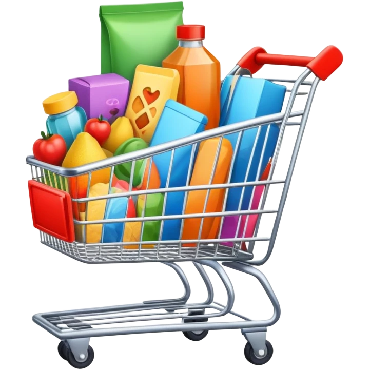 ecommerce shopping cart with items emoji