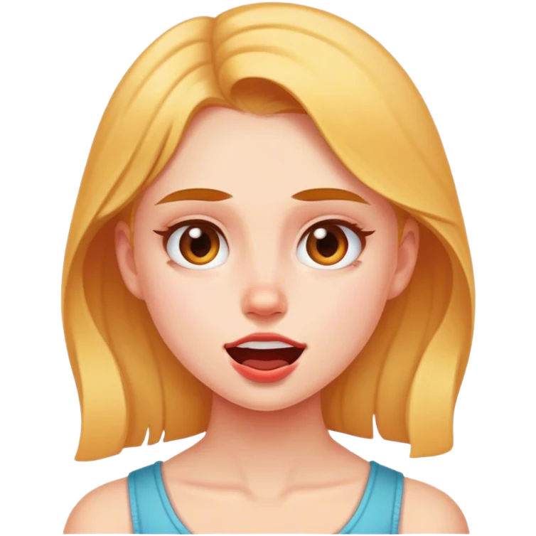 a girl mewing with a jawlne emoji