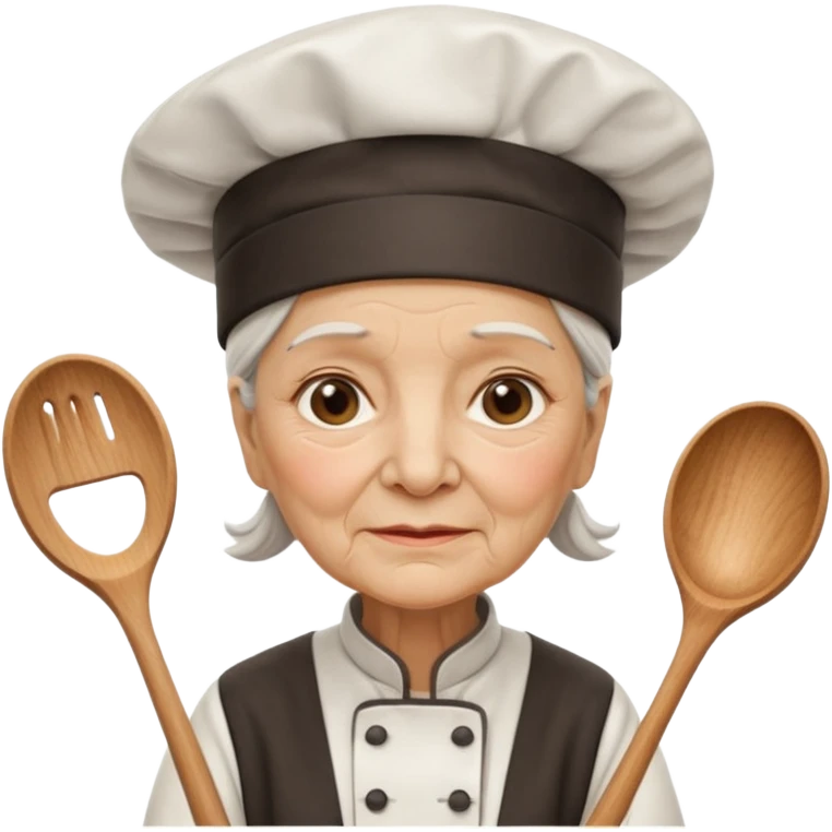 woman old chef with spoon emoji