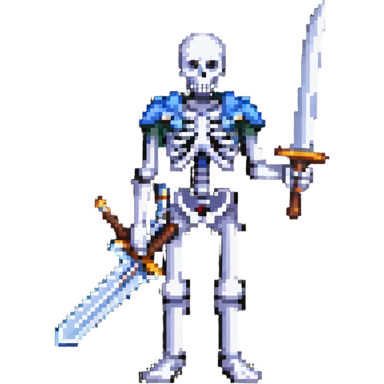 skeleton with a sword standing pose emoji