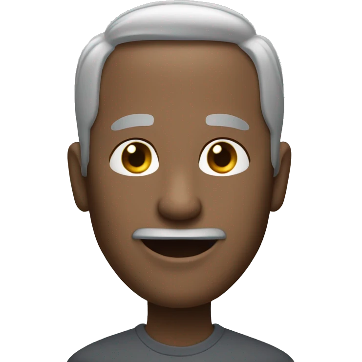 a man with zero gray hair and a friendly smile emoji