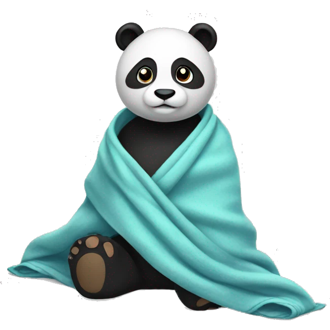 panda with a blanket around him emoji