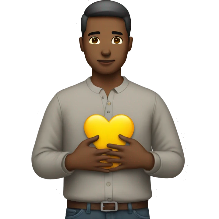 person with hands on chest emoji
