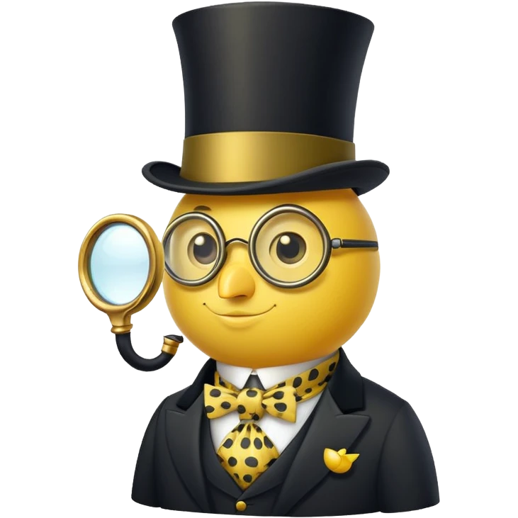 lemon with a monocle, top hat, and cravat emoji