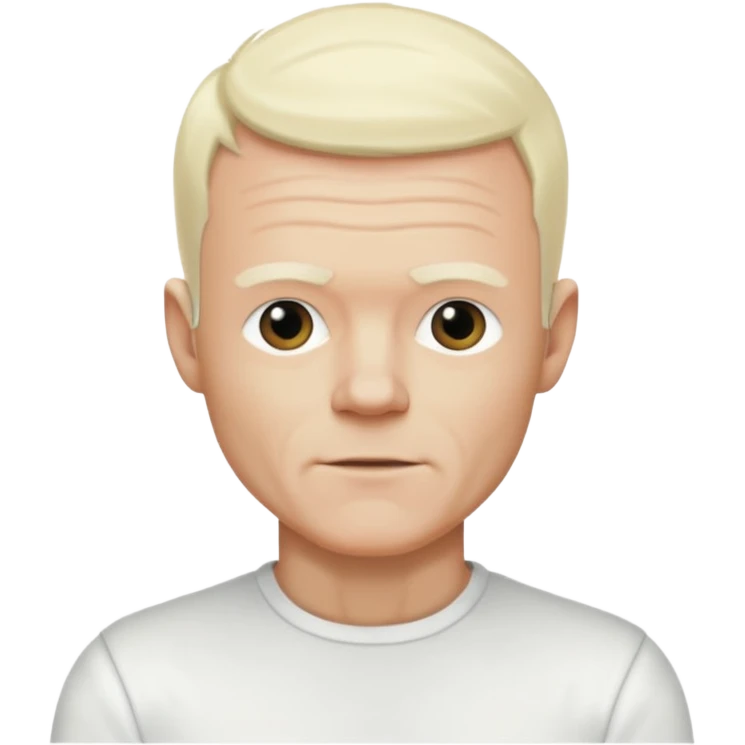 Jimmy Somerville with platinum blonde hair, white outfit emoji