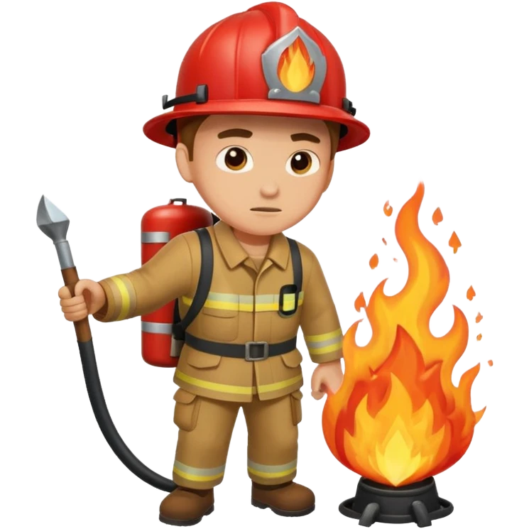 человек тушит огонь emoji