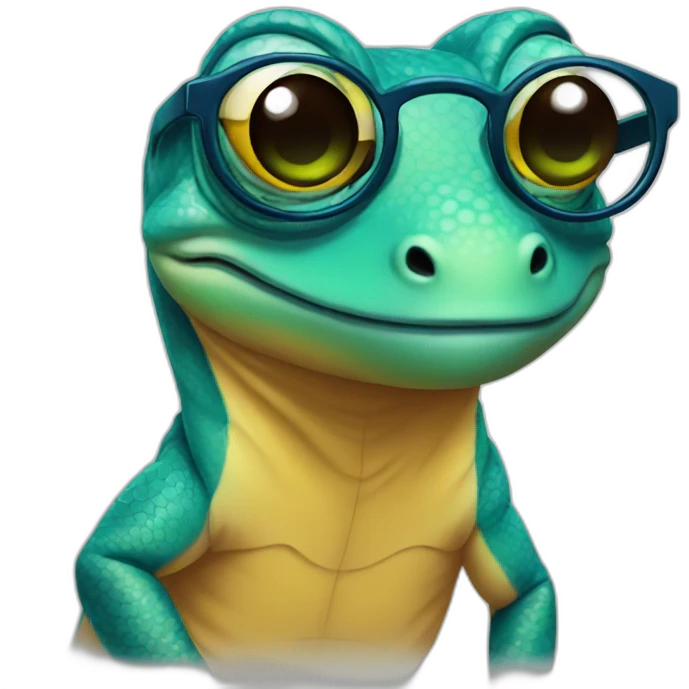 gecko with glasses emoji