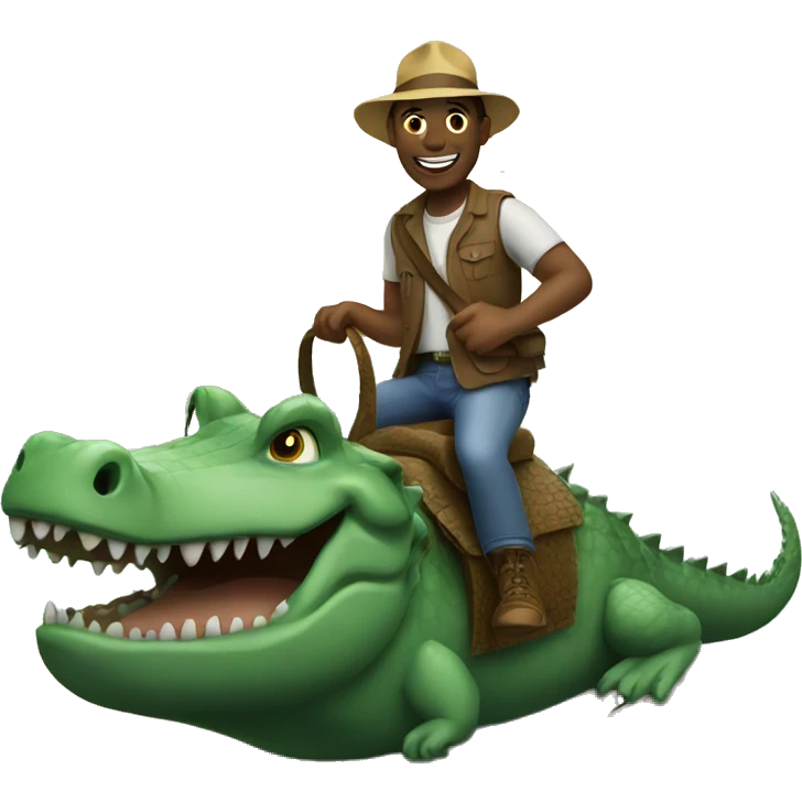 man riding crocodile  emoji