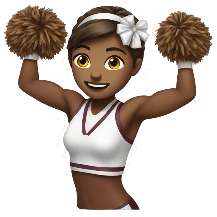 brown hair cheerleader emoji