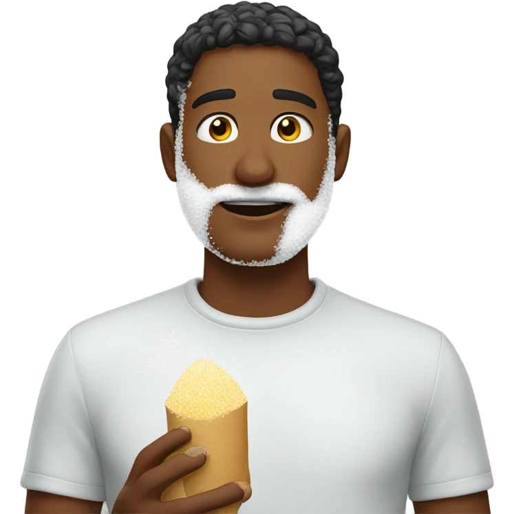 Guy with salt infront of his face emoji