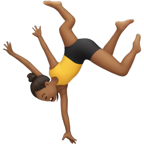 Girl doing a backflip emoji
