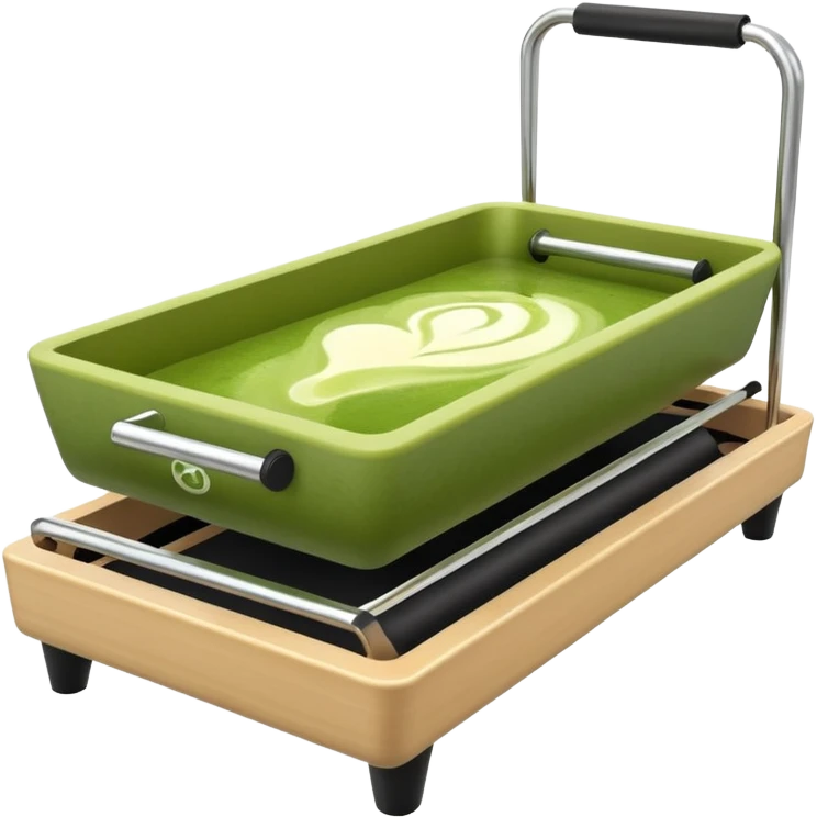 matcha coffee in a reformer machine pilates emoji