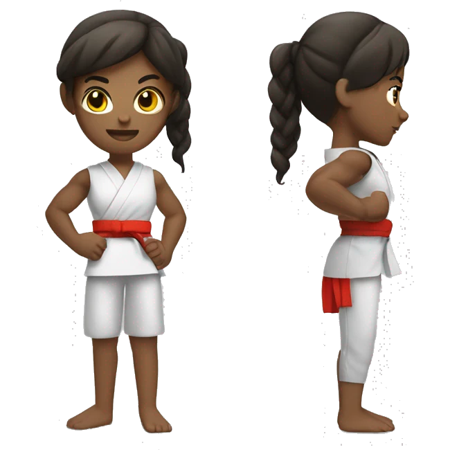 Strong and Muscular Karate Girl emoji