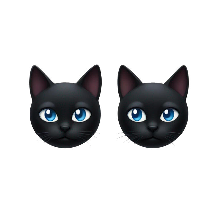 Two black cats one evil and one angelic  emoji