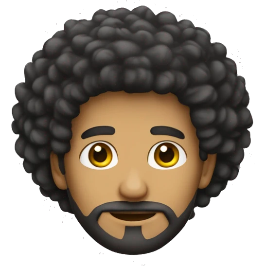HOMBRE MORENO PELO AFRO BARBA BAJA Y ROPA  emoji