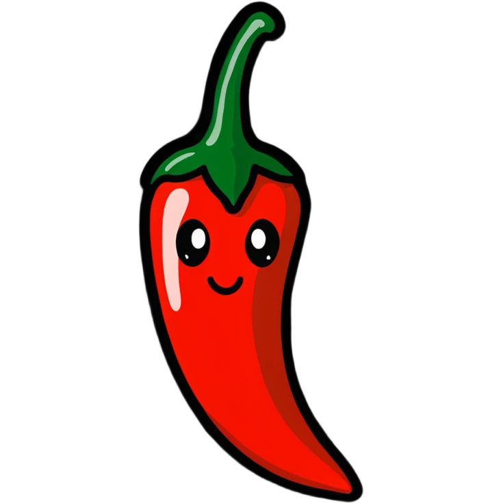 spicy chili pepper, vibrant, expressive emoji