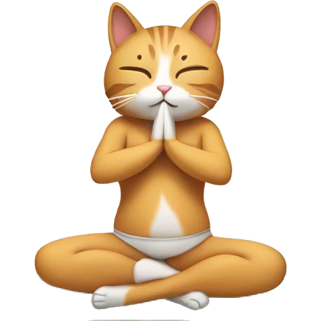 cat doing yoga emoji