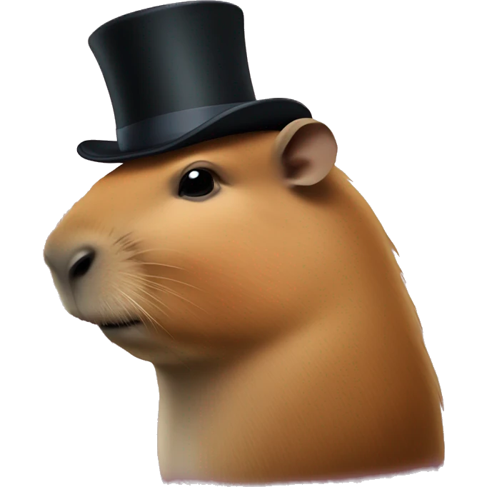 Capybara with top hat emoji