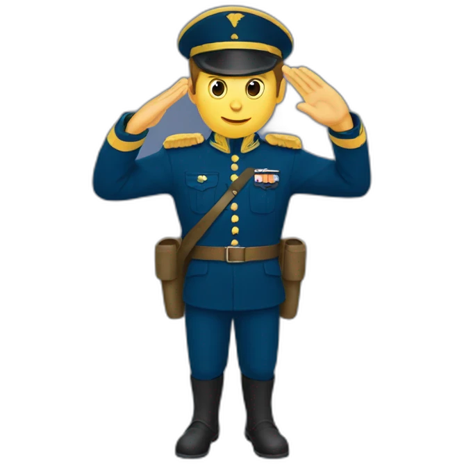 French soldier military salute emoji