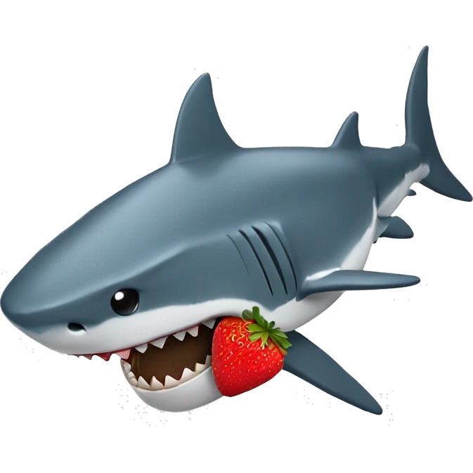 Shark eating chocolate covered strawberries  emoji