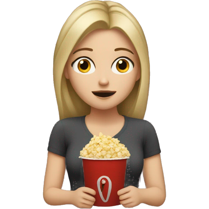white girl watching movie emoji