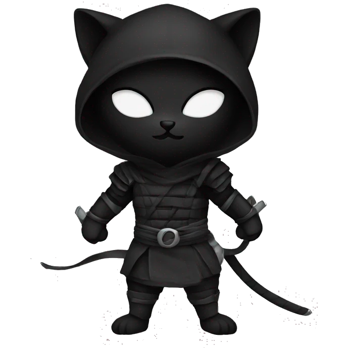 black kitty ninja in mask emoji