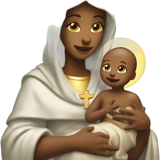 holy Mary with baby Jesus emoji