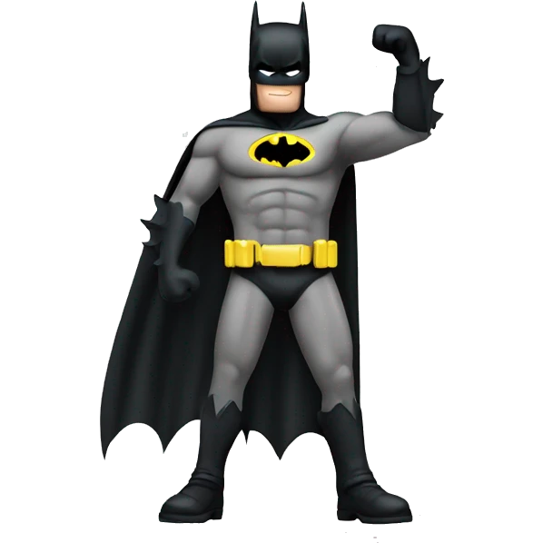 batman standing up on ONE foot with his hand raised emoji