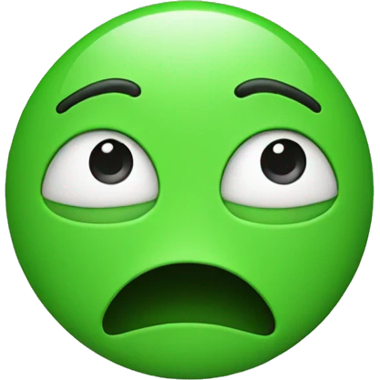 Weird green emoji with a face that’s weird emoji