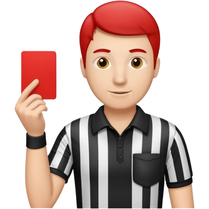 Referee with red card emoji