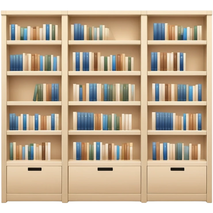 IKEA bookshelf filled with neutral-colored books  emoji
