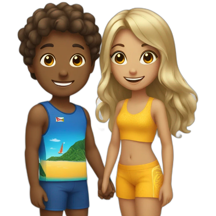 a girl and a boy in rio de janeiro emoji