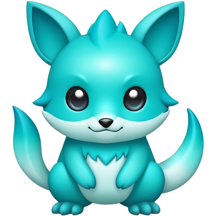 Cute cool edgy kawaii Turquoise-gradient fakemon-creature emoji