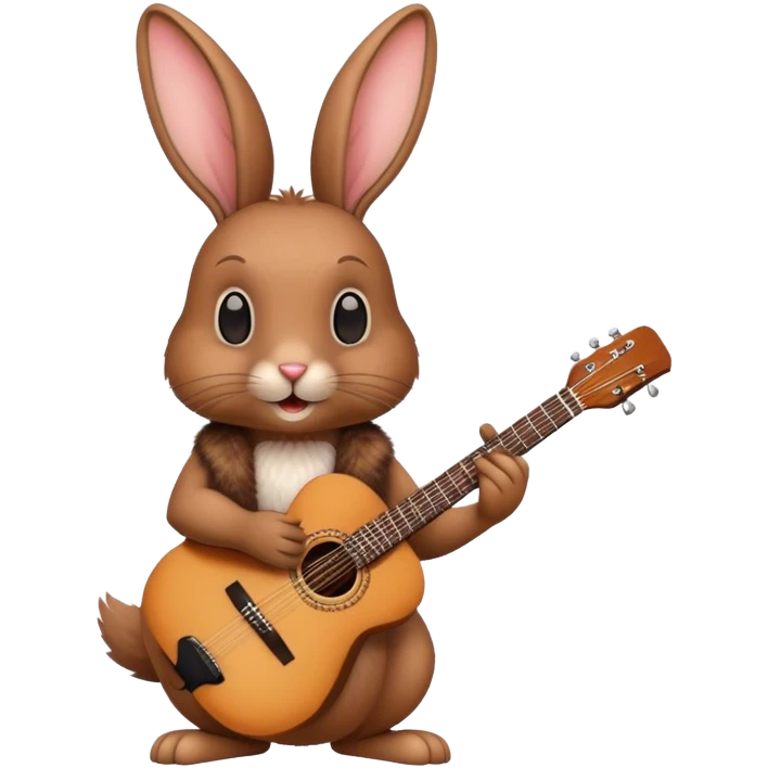 Brown rabbit playing guitar  emoji