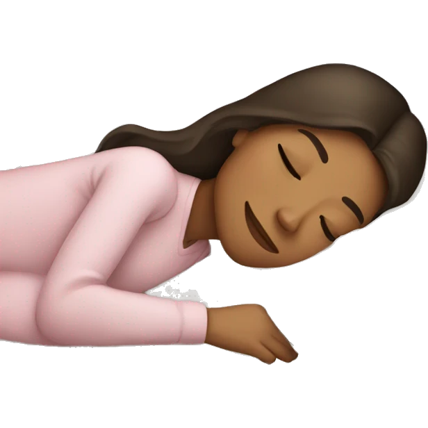 Brunette girl sleeping on a pillow emoji