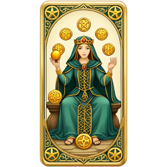 Tarot card eighth of pentacles emoji