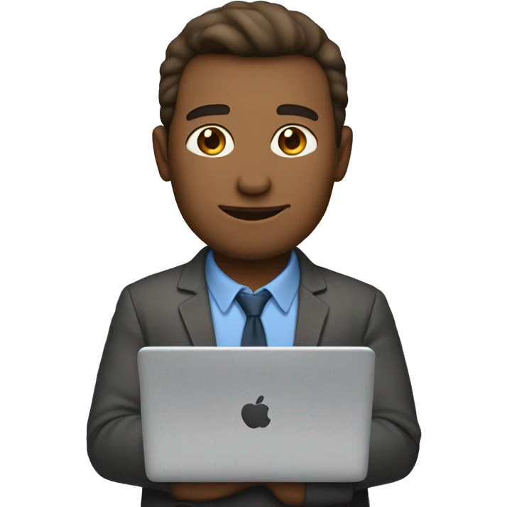 use the same image of the man working on laptop but lighten the skin tone to light brown emoji