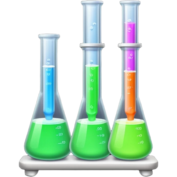 hi-lighters uv light glowing formula in beaker/ test tube and baking soda in lab emoji
