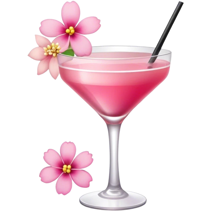 Pink Cocktail with flowers  emoji