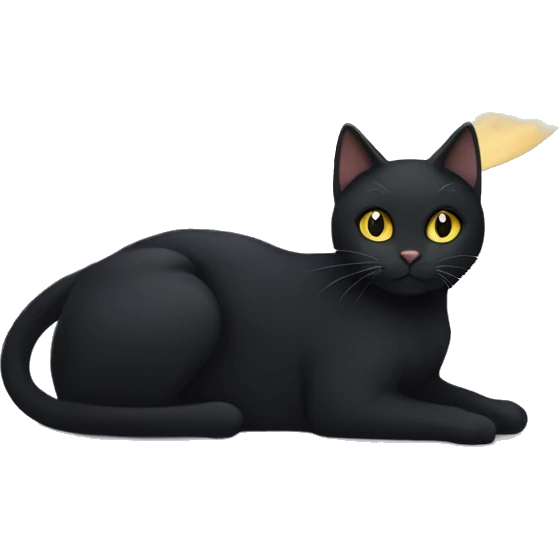 black cat and moon emoji