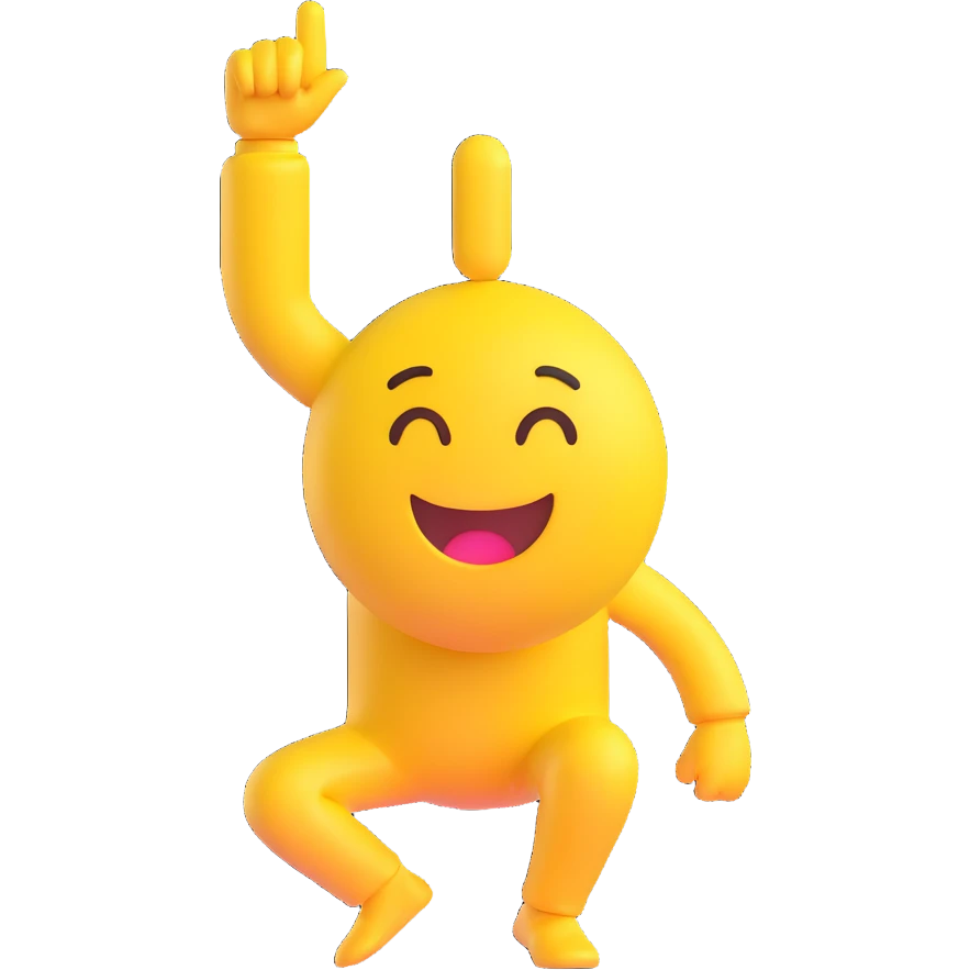 yellow emoji face dabbing, expressive and fun emoji