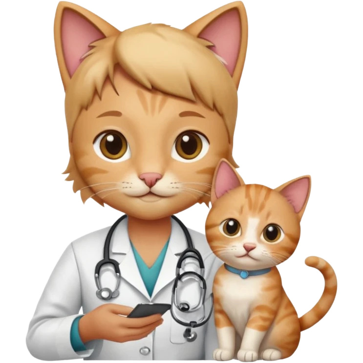 veterinarian examining a cat emoji