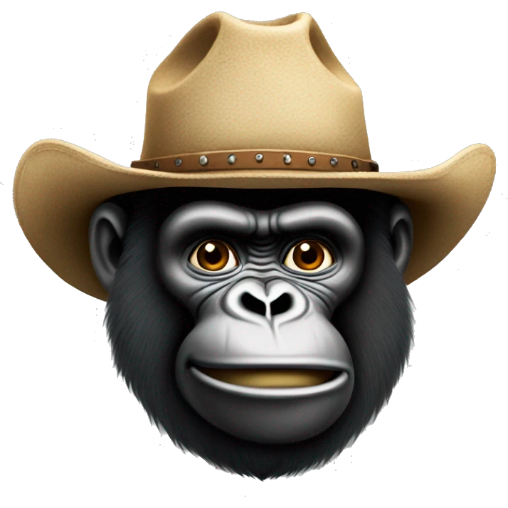 Gorille avec chapeau de cowboy emoji
