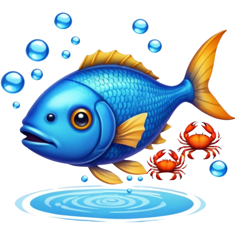 live fish and crabs emoji