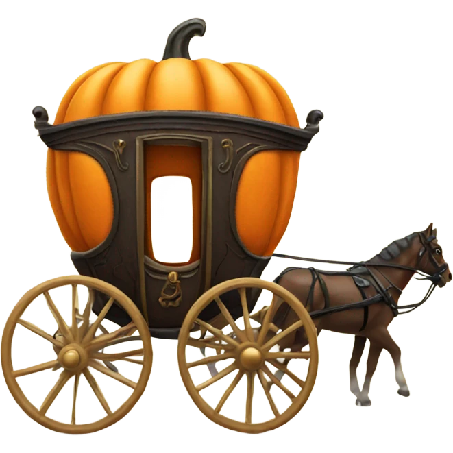 Carriage turned into pumpkin emoji