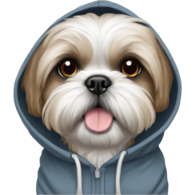 Shih tzu wearing hoodie emoji
