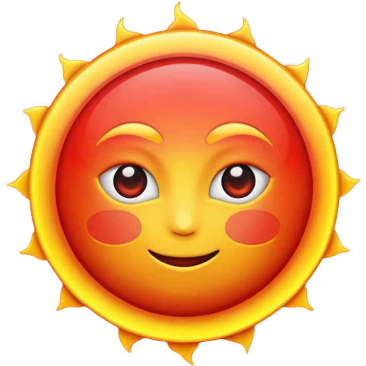 Red sun sweating emoji