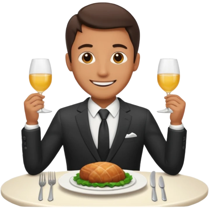 man hosting a dinner party at home emoji