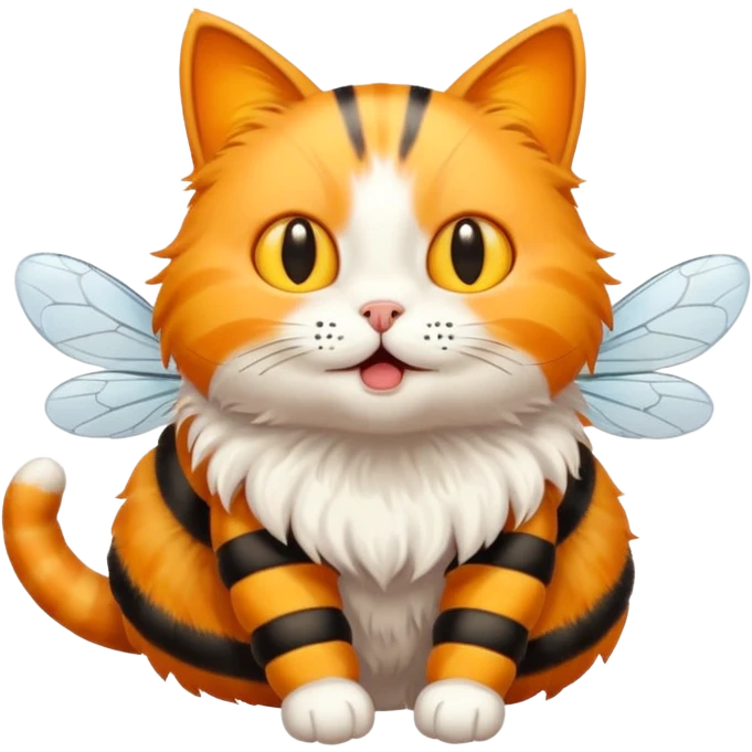 Cat with a bee emoji