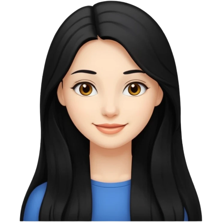 Beautiful woman with black long hair emoji